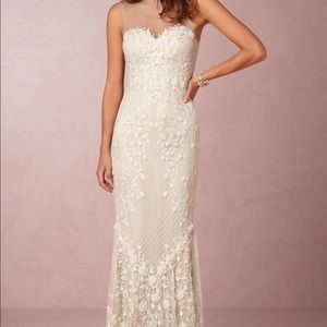 BHLDN ivory beaded wedding dress